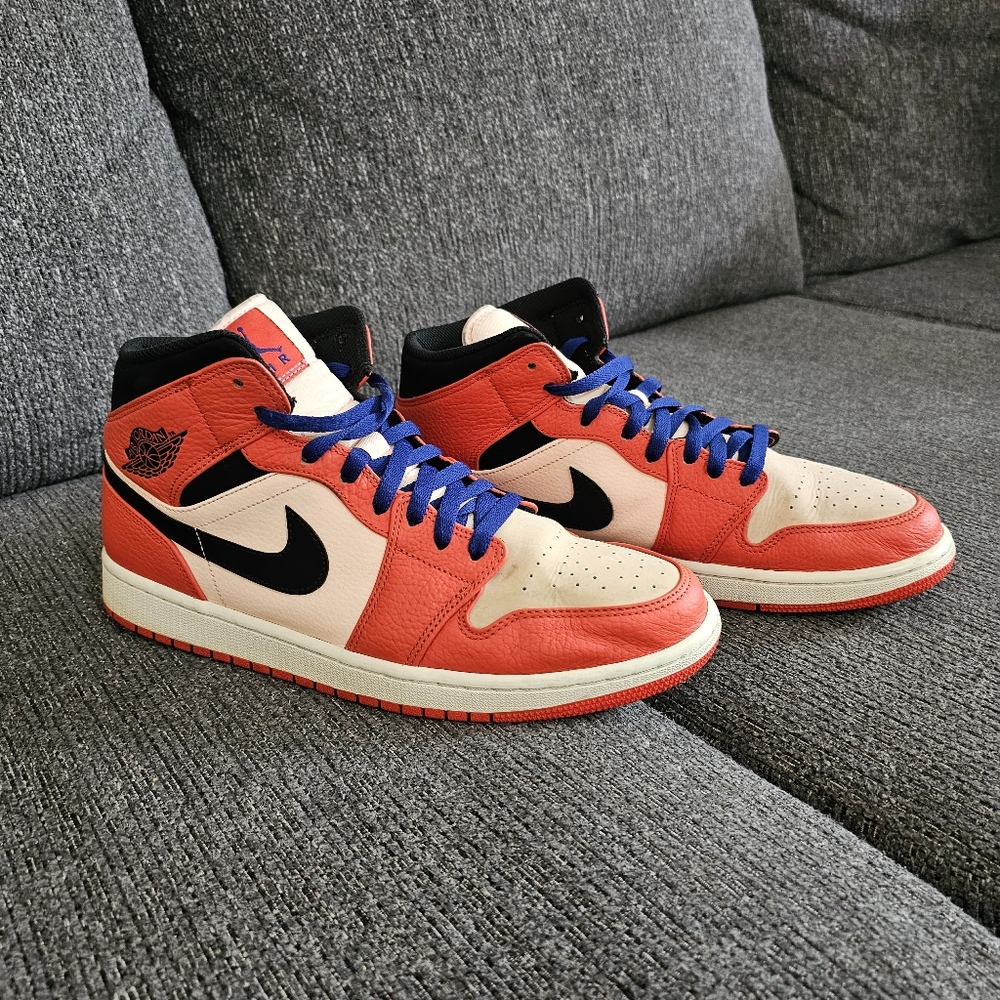 Nike Jordan 1 Mid Se Team Orange Shattered 852542 800 - Picture 2 of 12